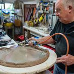 John Higgins at work in his studio 2018